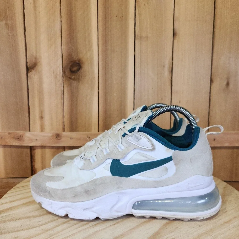 Nike Air Max 270 React Shoes Mens 6 White Teal Running Sneakers CK4885-991